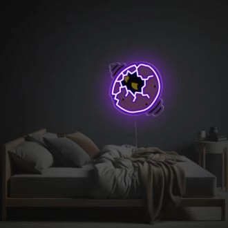 Brighten Up Your Space: Peeking Purple Egg LED Neon Acrylic Artwork Ideal for Bars, Bedrooms, and Celebrations.