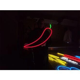 Brighten Up Your Bar, Restaurant, or Kitchen with the Pepper LED Neon Sign: Perfect for Creating a Warm Ambiance.