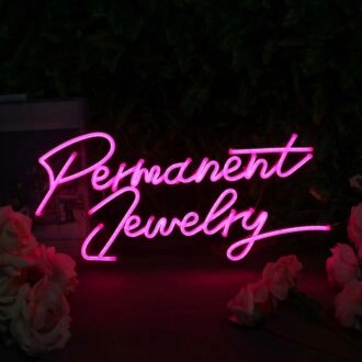 Permanent Jewelry Pink Neon Sign for Jewelry Shops