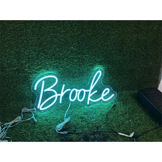 Brighten Up Your Space: Personalize Custom Brooke LED Neon Sign Perfect for Weddings, Bars, and Home Decor.