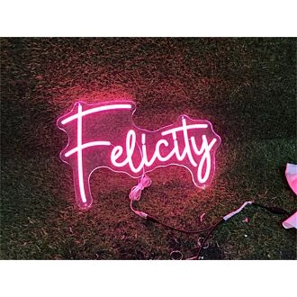 Brighten Up Your Special Moments: Personalize Custom Felicity LED Neon Sign for Weddings, Birthdays, and Home Decor.