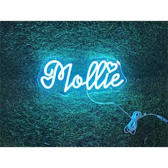 Elevate Your Space: Personalize Custom Mollie LED Neon Sign for Home Decor, Office Ambiance, and Vibrant Parties.