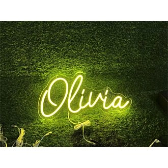 Brighten Up Your Space: Personalize Custom Olivia LED Neon Sign for Bars, Weddings, and Home Decor.