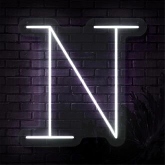 Brighten Your Space: Perfect for Weddings, Home Decor, and Office - Personalized Initial Letter N LED Neon Sign.