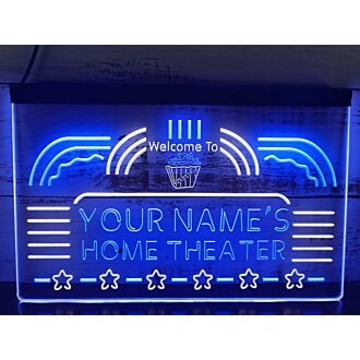 Personalized Your Name Home Theater Cinema Dual LED Neon Sign for Personalized Decor