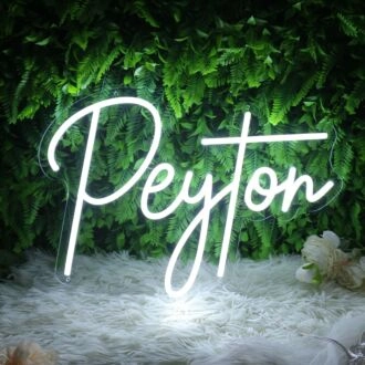 Peyton White Neon Sign