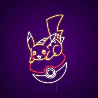 Pikachu On Pokeball Neon Sign for Anime Fans