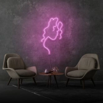 Woman Face Side Profile Aesthetic Neon Artistic Beauty and Grace