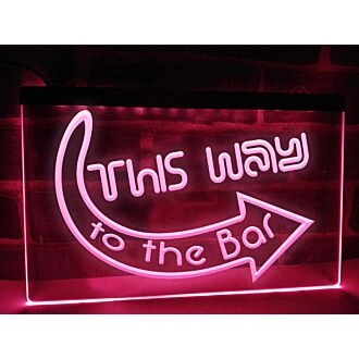 This Way to the Bar Hanging Neon Sign