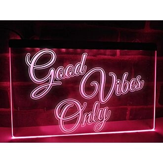 Good Vibes Only Hanging Neon Sign