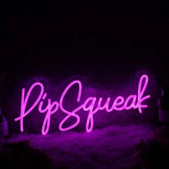 Pipsqueak Pink Neon Sign for Fun and Whimsical Decor
