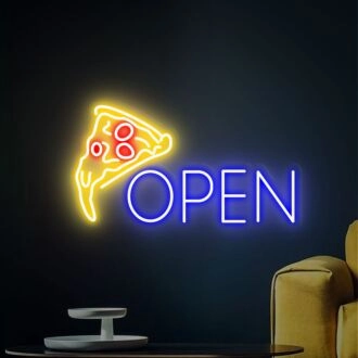 Light Up Your Pizzeria or Home Kitchen with the Vibrant Pizza Neon Sign Open Pizza Led Sign Restaurant Sign – Perfect for Businesses, Theme Parties, and Food Lovers.