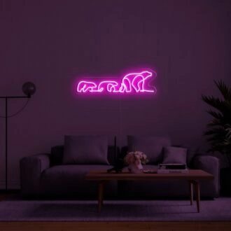 Polar Bears Neon Sign for Kids Rooms