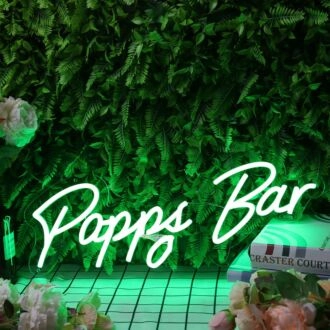 Popps Bar Green Neon Sign