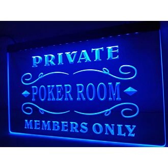 Private Poker Room Hanging Neon Sign