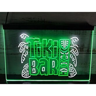 Tiki Bar Mask Two Tone Hanging Neon Sign