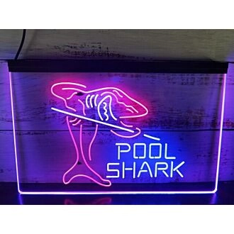 Pool Shark Two Tone Hanging Neon Sign