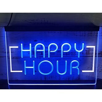 Happy Hour Two Tone Hanging Neon Sign