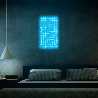 Wavy Trippy Net Psychedelic Neon Art for Modern Spaces