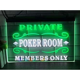 Private Poker Room Two Tone Hanging Neon Sign