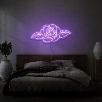 Flower neon light in room