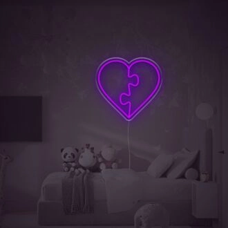 Puzzle Heart LED Neon Sign