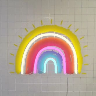 Rainbow Neon Sign brightens up kids' rooms with vibrant colors