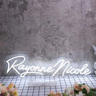 Rayonne Nicole White Neon Sign