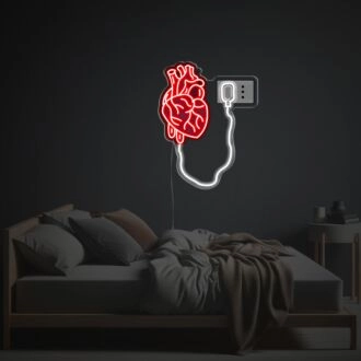 Brighten Your Bar, Office, or Wedding: The Recharging Human Heart LED Neon Acrylic Artwork Adds Unique Ambiance