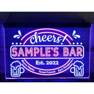 Epic Hangovers Personalized Two Tone Bar Hanging Neon Sign