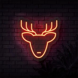 Brighten Your Space: Reindeer Head LED Neon Sign Sketch and Etch Us - Perfect for Home Decor, Bars, and Holiday Celebrations