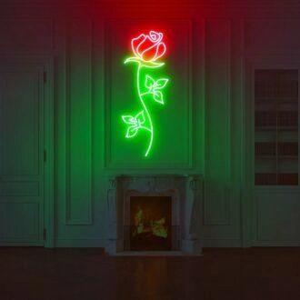 Rose Flower Love Neon Sign for Romantic and Elegant Spaces