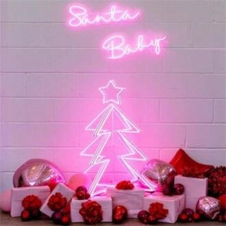 Santa Baby Christmas Tree Neon Sign