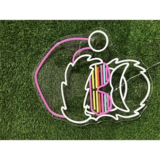 Brighten Your Festive Decor: Santa With Glasses Christmas LED Neon Sign for Home, Office, and Holiday Celebrations