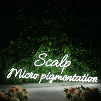 Scalp Micro Pigmentation White Neon Sign