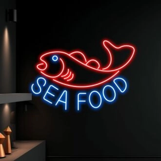 Sea Food Led Neon Sign Fishing Led Sign Sea Animal Lover Neon Light