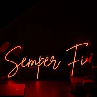 Semper Fi Red Neon Sign for Military and Patriotic Spaces