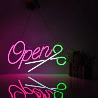 Customize Barbershop Haircut Open Neon Sign