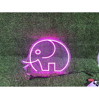 Brighten Your Space: Perfect for Home Decor, Bars, and Weddings with the Simple Elephant Line Drawing Pink LED Neon Sign.