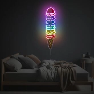 Elevate your space with Six Layers Of Ice Cream Balls LED Neon Acrylic Artwork - Perfect for Bars, Cafes, and Playful Home Decor.