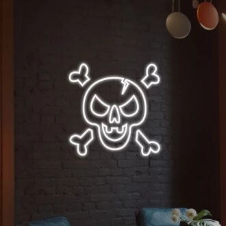Skull Neon Sign for Halloween and Edgy Decor