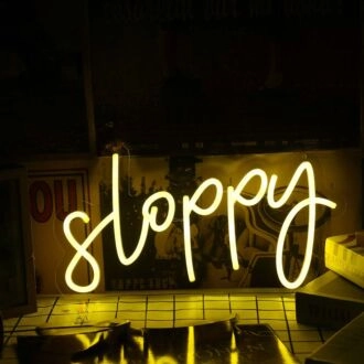 Sloppy Yellow LED Neon Sign
