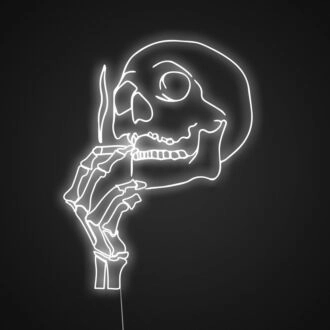 Smoking Skull Sign Skeleton Halloween Neon Sign for Festive and Unique Decor