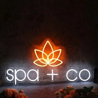 Spa Co With Lotus Custom Neon Sign
