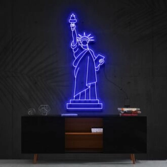 Statue Of Liberty Neon Sign for Travel Lovers and Patriotic Decor