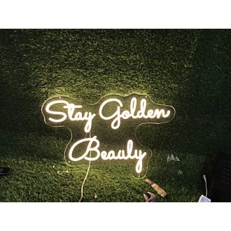 Brighten Your Bar, Office, or Wedding: Stay Golden Beauty Yellow LED Neon Sign Transforms Any Space
