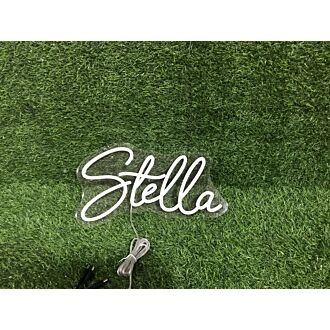 Elevate Your Space: Stella White LED Neon Sign for Chic Home Decor, Vibrant Office Atmospheres, and Trendsetting Bars.