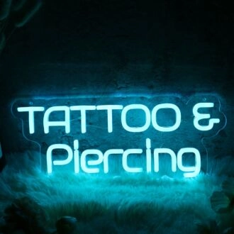 TATTOO And Piercing Blue Neon LED Sign