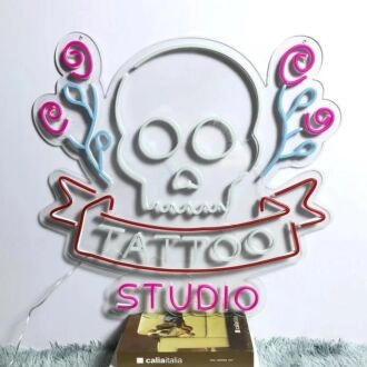 Tattoo And Skull Neon Sign for Tattoo Studios