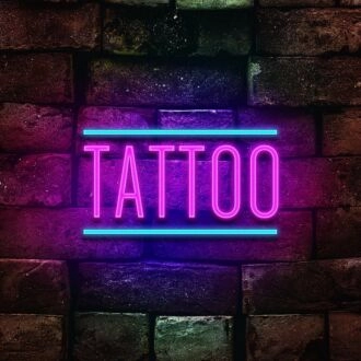 Tattoos Neon Sign for Tattoo Studios and Artistic Spaces